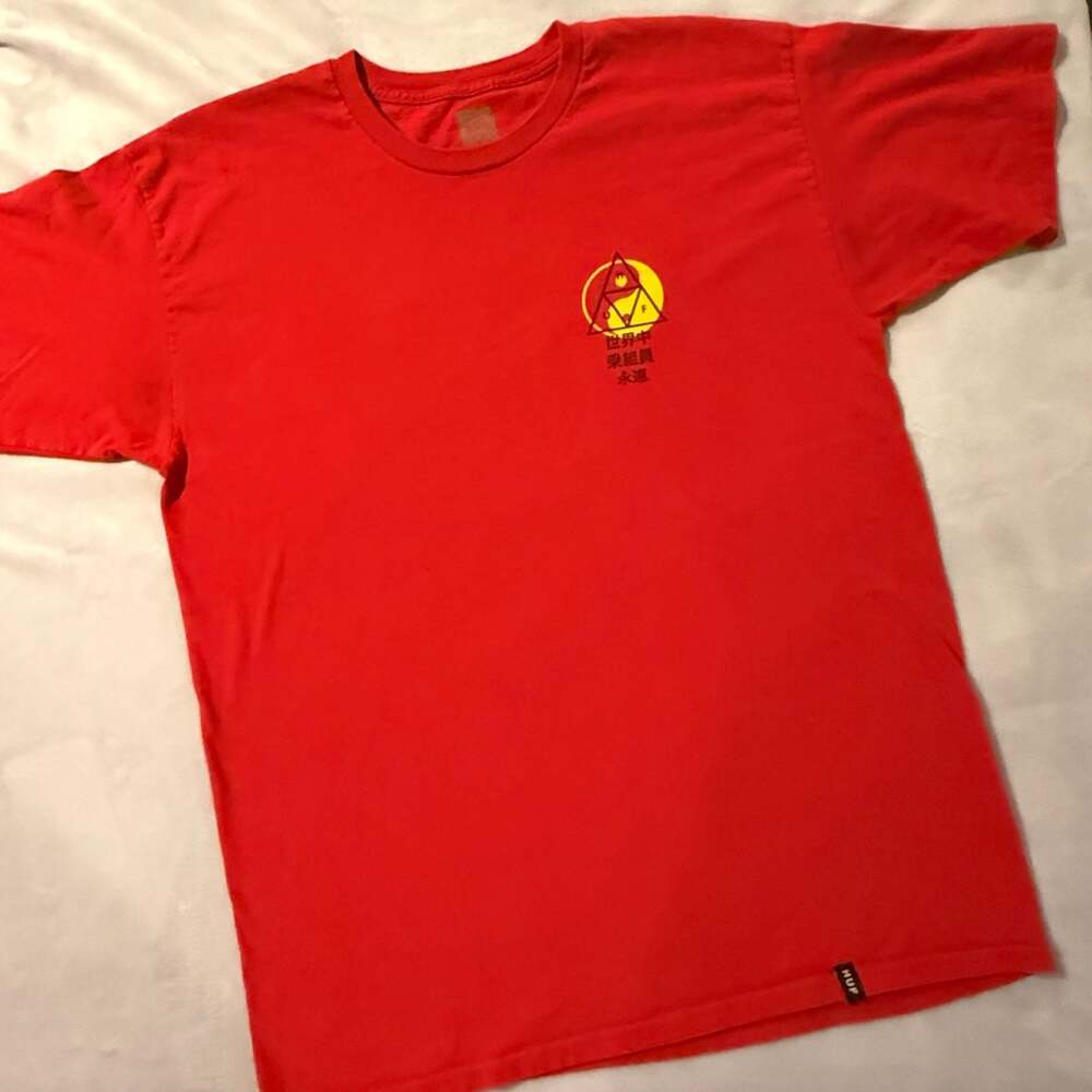 HUF Yin Yang Dragon Double-Sided Graphic Red T-Shirt